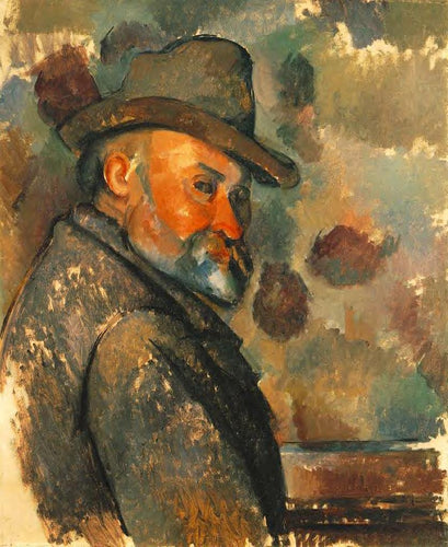 Auto-retrato com chapéu de feltro (Paul Cézanne) - Reprodução com Qualidade Museu