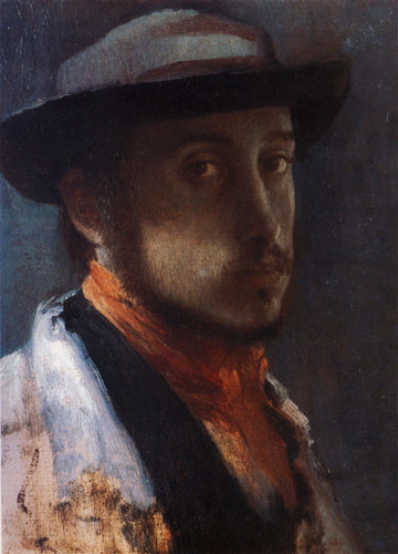 Auto-retrato em um boné macio (Edgar Degas) - Reprodução com Qualidade Museu
