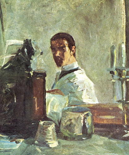 Auto-retrato na frente de um espelho (Henri de Toulouse-Lautrec) - Reprodução com Qualidade Museu