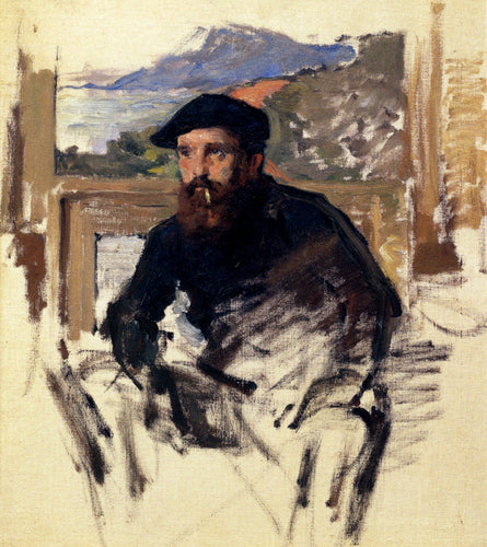 Auto-retrato em seu ateliê (Claude Monet) - Reprodução com Qualidade Museu