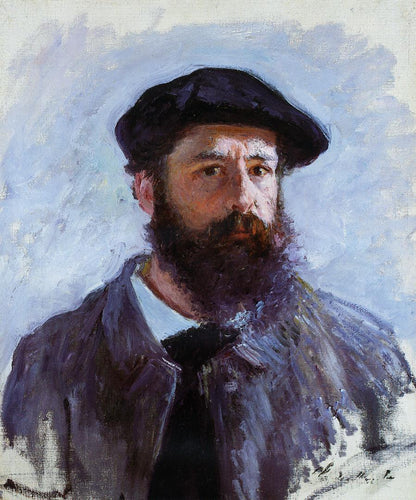 Auto-retrato com uma boina (Claude Monet) - Reprodução com Qualidade Museu