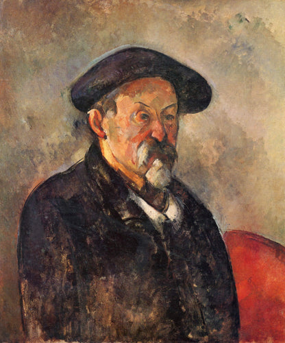 Auto-retrato com boina (Paul Cézanne) - Reprodução com Qualidade Museu