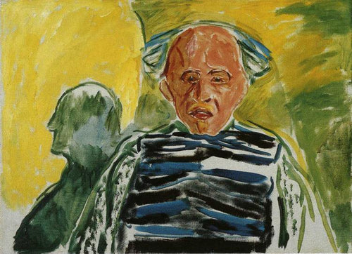 Auto-retrato com pulôver listrado (Edvard Munch) - Reprodução com Qualidade Museu