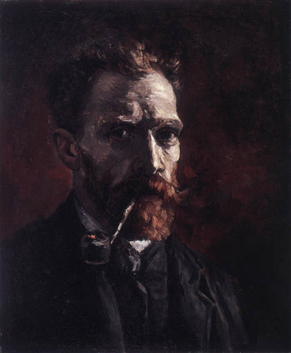 Auto-retrato com tubo (Vincent Van Gogh) - Reprodução com Qualidade Museu