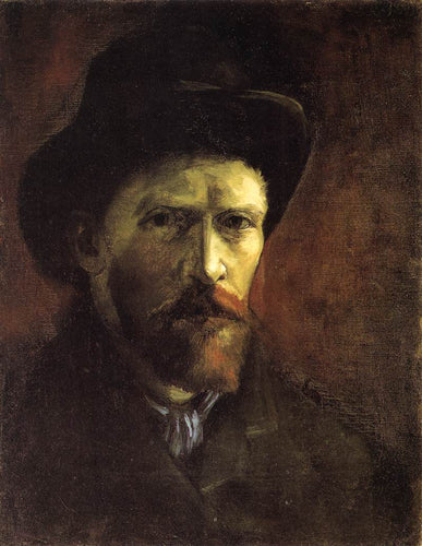Auto-retrato com chapéu de feltro escuro (Vincent Van Gogh) - Reprodução com Qualidade Museu