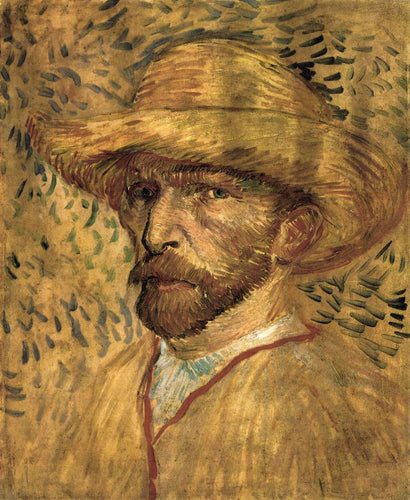 Auto-retrato com chapéu de palha (Vincent Van Gogh) - Reprodução com Qualidade Museu
