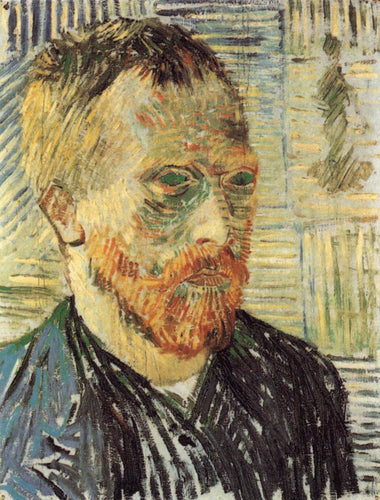 Auto-retrato com uma estampa japonesa (Vincent Van Gogh) - Reprodução com Qualidade Museu