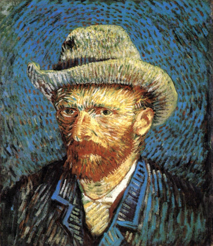 Auto-retrato com chapéu de feltro (Vincent Van Gogh) - Reprodução com Qualidade Museu