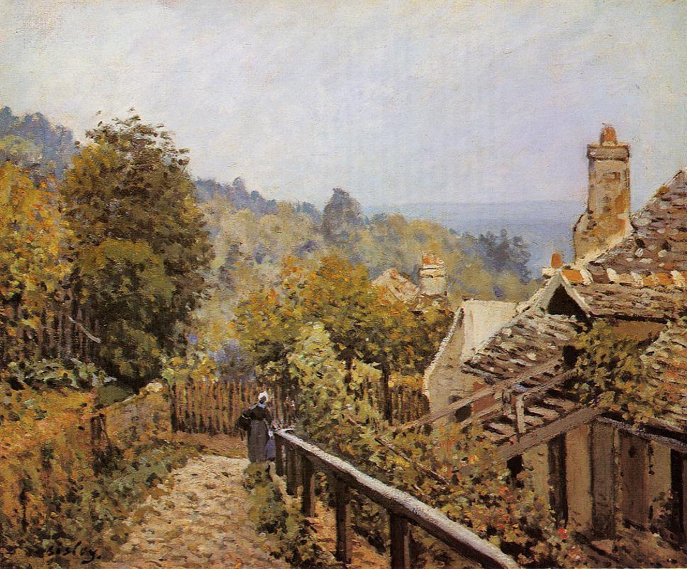 Sentier De La Mi Cote Louveciennes (Alfred Sisley) - Reprodução com Qualidade Museu