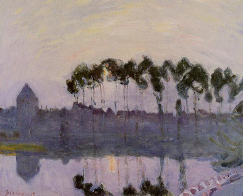 Poente do sol em Moret (Alfred Sisley) - Reprodução com Qualidade Museu
