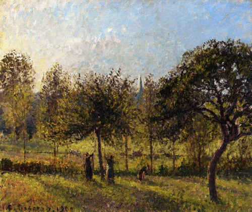 Sol poente, outono em Eragny (Camille Pissarro) - Reprodução com Qualidade Museu