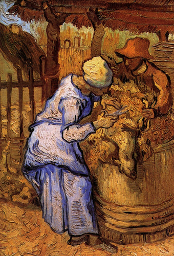Os tosquiadores de ovelhas, depois do painço (Vincent Van Gogh) - Reprodução com Qualidade Museu