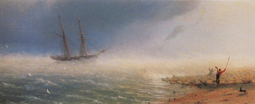 Ovelha que forçada pela tempestade para o mar (Ivan Aivazovsky) - Reprodução com Qualidade Museu