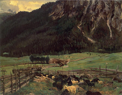 Sheepfold no Tirol (John Singer Sargent) - Reprodução com Qualidade Museu
