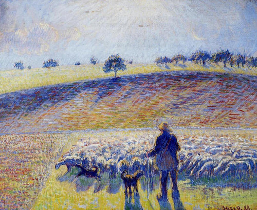 Pastor e ovelha (Camille Pissarro) - Reprodução com Qualidade Museu