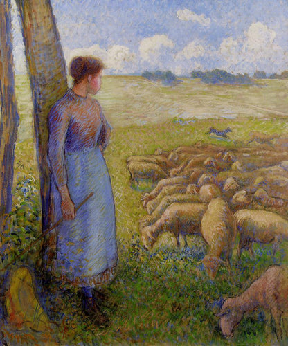 Pastora e ovelha (Camille Pissarro) - Reprodução com Qualidade Museu