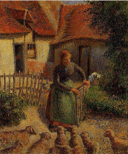 Pastora trazendo ovelhas (Camille Pissarro) - Reprodução com Qualidade Museu