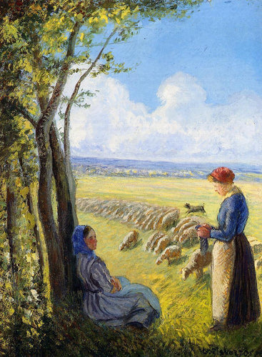 Pastoras (Camille Pissarro) - Reprodução com Qualidade Museu