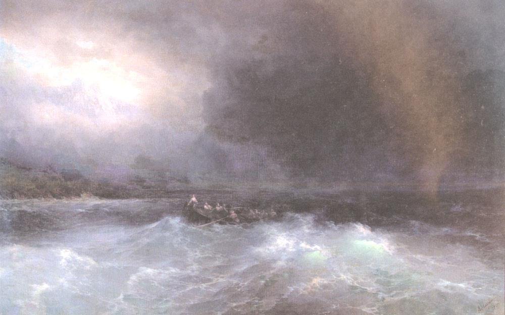 Navio no mar (Ivan Aivazovsky) - Reprodução com Qualidade Museu