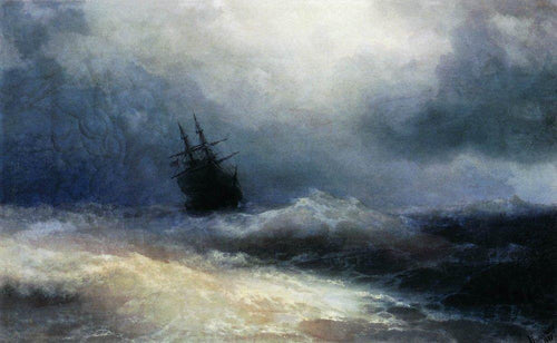 Navio em uma tempestade (Ivan Aivazovsky) - Reprodução com Qualidade Museu
