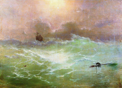 Navio em uma tempestade (Ivan Aivazovsky) - Reprodução com Qualidade Museu