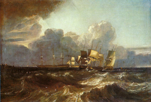 Navios que se movem para ancoragem (Joseph Mallord William Turner) - Reprodução com Qualidade Museu