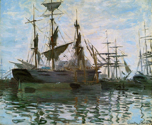Navios no porto (Claude Monet) - Reprodução com Qualidade Museu