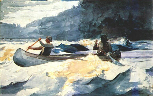 Atirando em Rapids (Winslow Homer) - Reprodução com Qualidade Museu