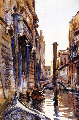 Canal lateral em Veneza (John Singer Sargent) - Reprodução com Qualidade Museu