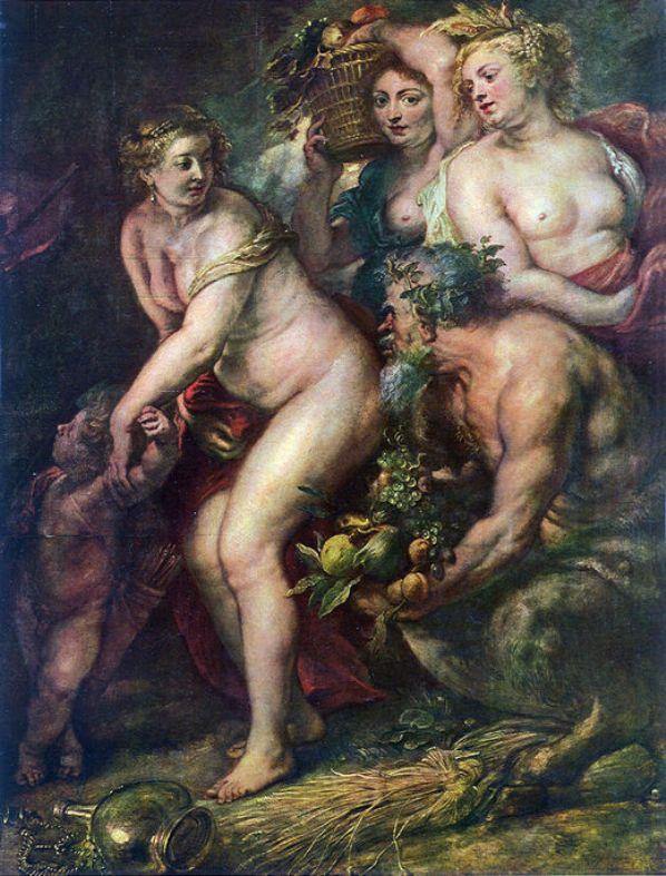 Sine Cerere Et Baccho Friget Venus (Peter Paul Rubens) - Reprodução com Qualidade Museu