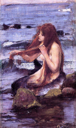 Sketch For A Mermaid (John William Waterhouse) - Reprodução com Qualidade Museu