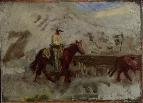 Esboço para Cowboys em Badlands (Thomas Eakins) - Reprodução com Qualidade Museu