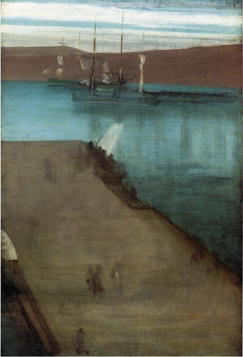 Esboço para Nocturne em azul e dourado - Baía de Valparaíso (James Abbott McNeill Whistler) - Reprodução com Qualidade Museu