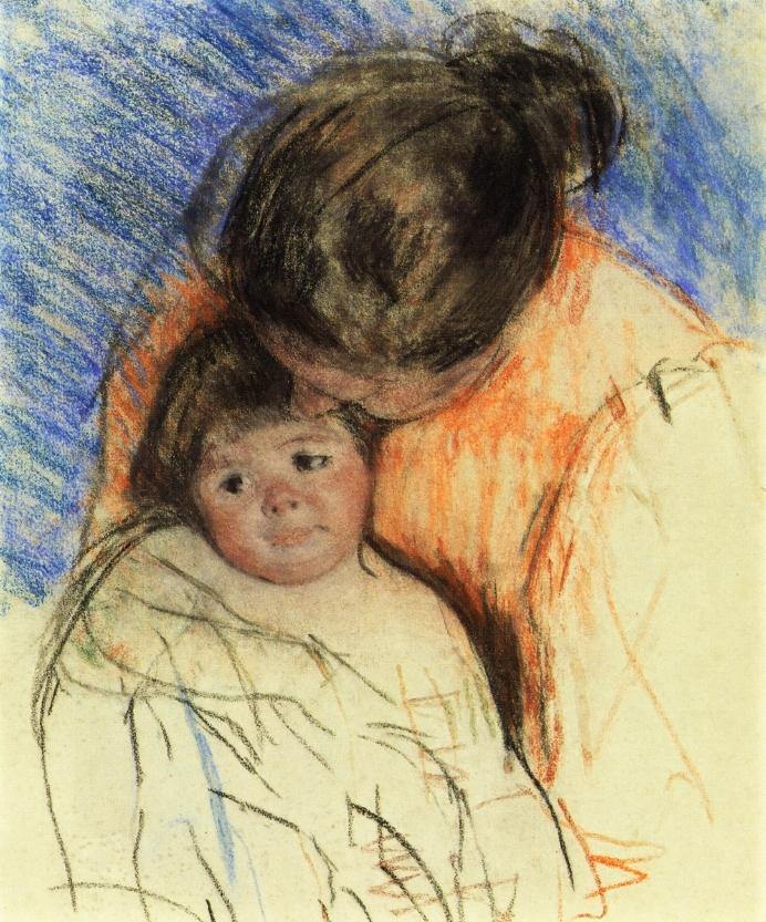 Esboço da mãe olhando para Thomas (Mary Cassatt) - Reprodução com Qualidade Museu