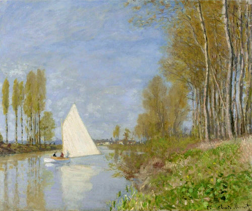 Barco pequeno no pequeno ramo do Sena em Argenteuil (Claude Monet) - Reprodução com Qualidade Museu