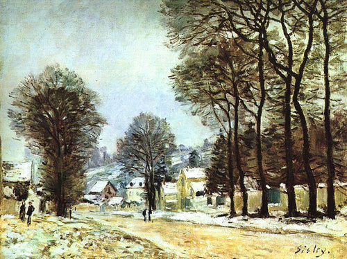 Neve em Louveciennes (Alfred Sisley) - Reprodução com Qualidade Museu