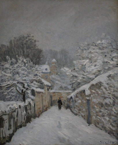 Neve em Louveciennes (Alfred Sisley) - Reprodução com Qualidade Museu