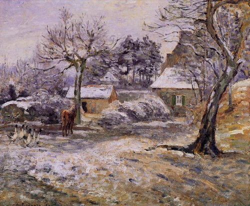 Neve em Montfoucault (Camille Pissarro) - Reprodução com Qualidade Museu