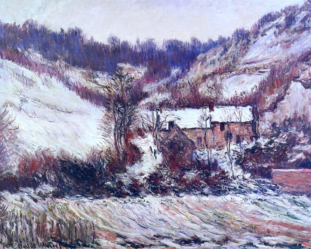 Efeito de neve em Falaise (Claude Monet) - Reprodução com Qualidade Museu