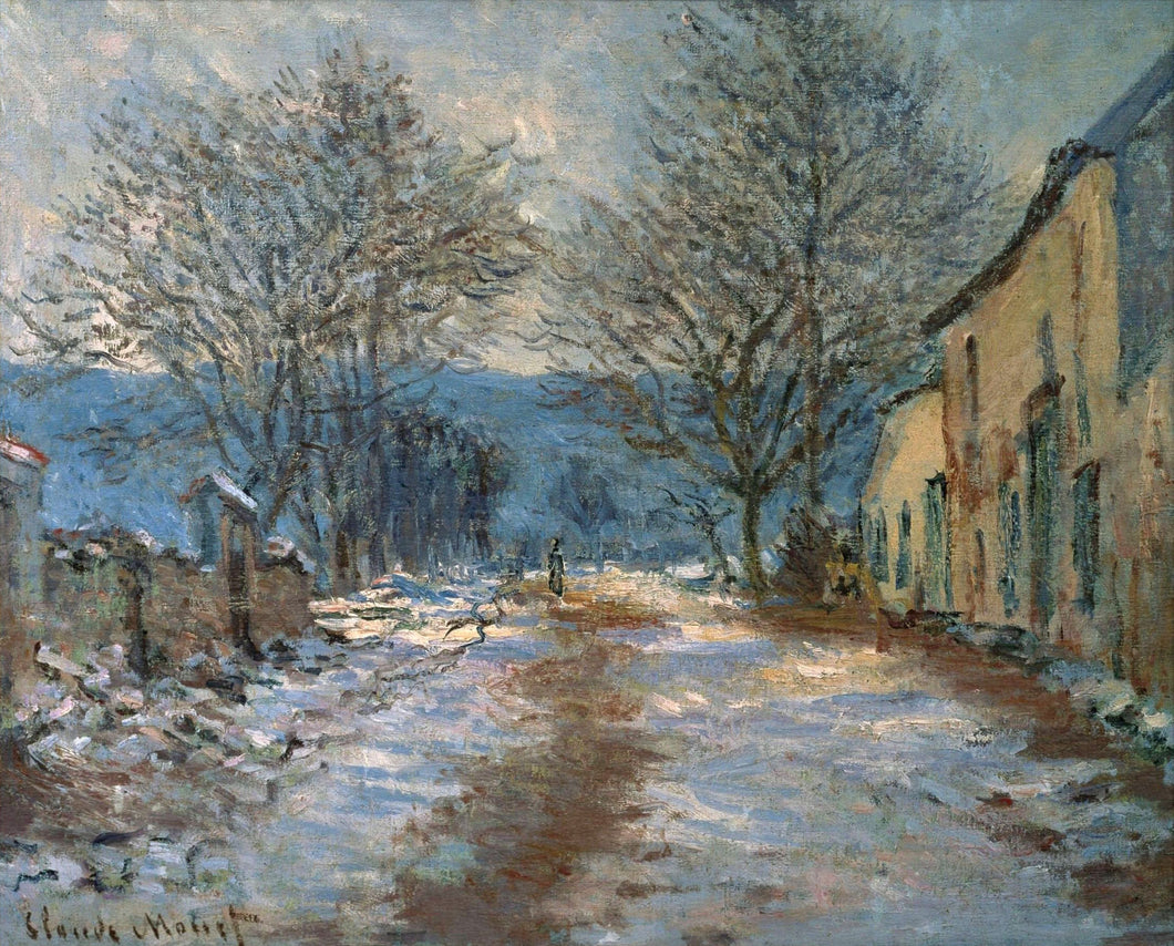 Efeito de neve em Limetz (Claude Monet) - Reprodução com Qualidade Museu