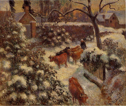 Efeito de neve em Montfoucault (Camille Pissarro) - Reprodução com Qualidade Museu