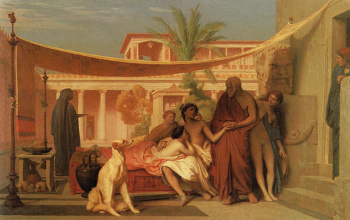 Sócrates em busca de Alcibíades na casa de Aspásia (Jean-Leon Gerome) - Reprodução com Qualidade Museu