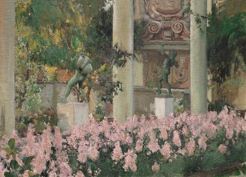 Wallflowers no jardim da casa Sololla (Joaquin Sorolla) - Reprodução com Qualidade Museu