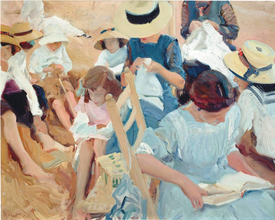 Nas areias da praia de Zarauz (Joaquin Sorolla) - Reprodução com Qualidade Museu