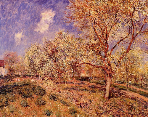Primavera em Veneux (Alfred Sisley) - Reprodução com Qualidade Museu