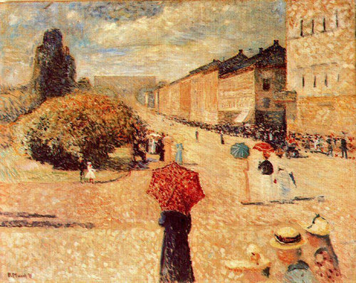 Primavera na Rua Karl Johan (Edvard Munch) - Reprodução com Qualidade Museu