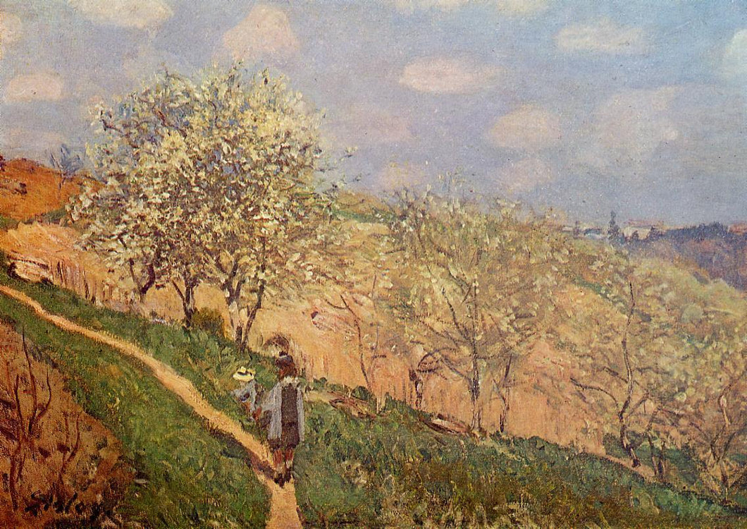 Primavera em Bougival (Alfred Sisley) - Reprodução com Qualidade Museu
