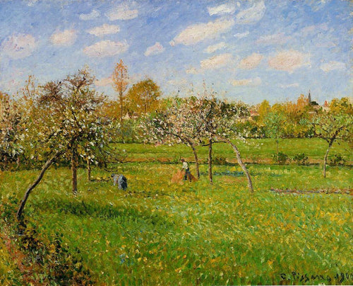 Manhã de primavera, nublado, Eragny (Camille Pissarro) - Reprodução com Qualidade Museu