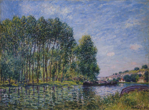 Primavera no rio Loing (Alfred Sisley) - Reprodução com Qualidade Museu