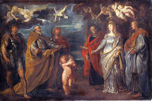 São Jorge com os mártires Maurus, Papianus, Domitilla, Nerus e Achilleus (Peter Paul Rubens) - Reprodução com Qualidade Museu